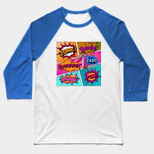 Colorful Comic Book Panels Baseball T-Shirt